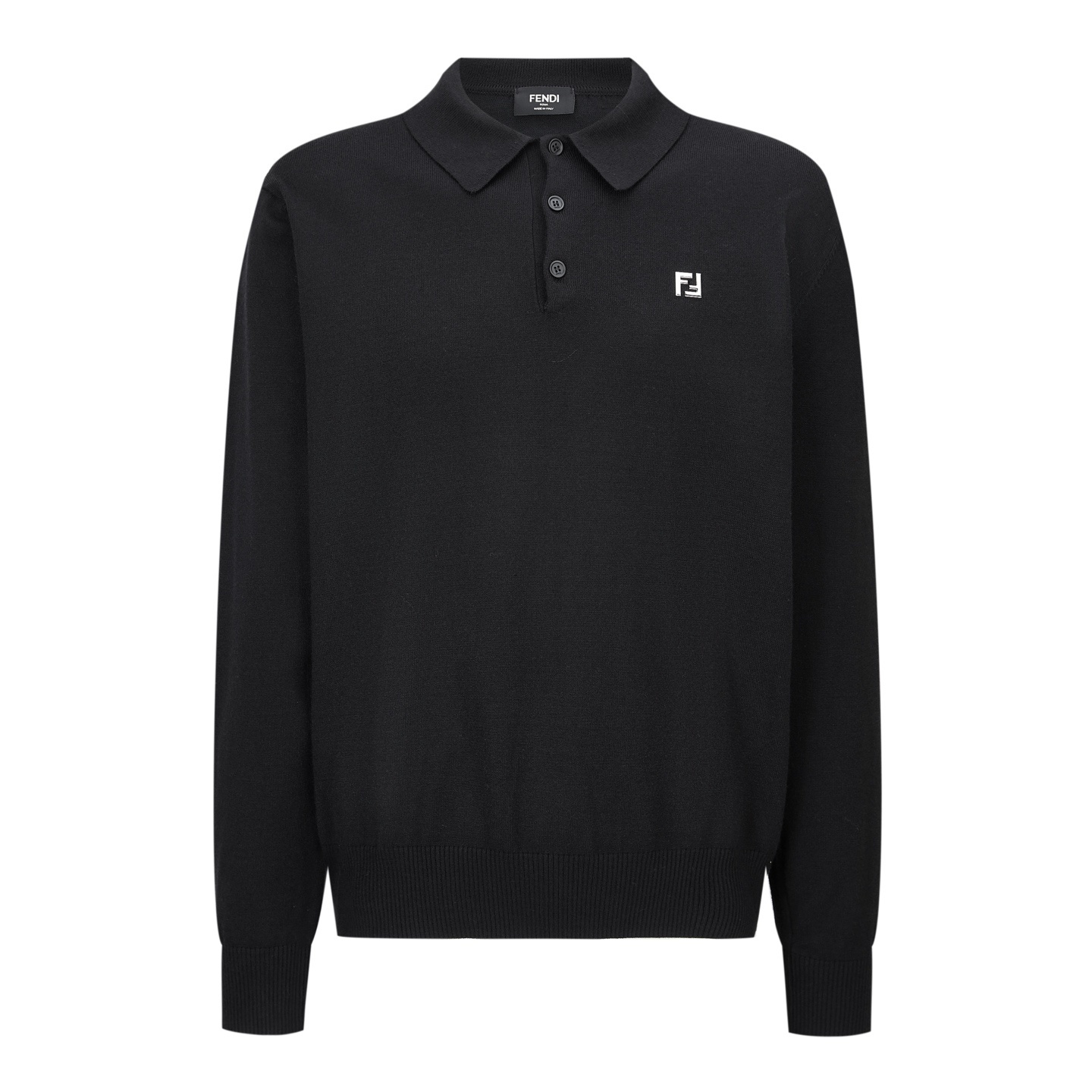 더블 F 금장 디테일 니트 폴로 셔츠