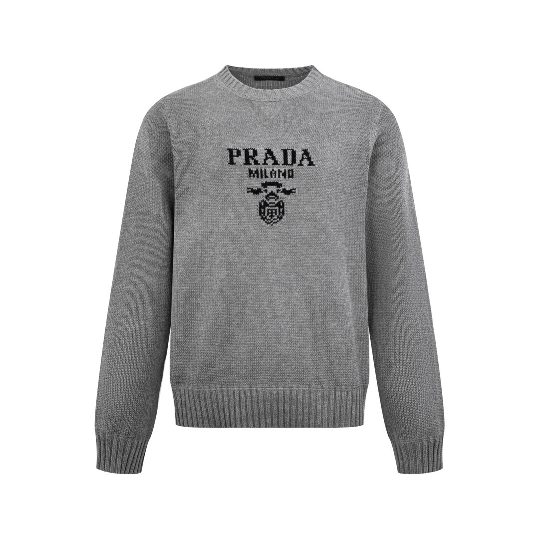 ★프라다 자카드 로고 니트