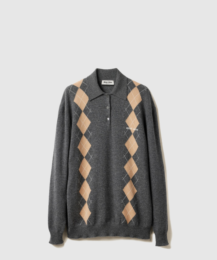 미우미우 캐시미어 니트 폴로 셔츠 MML973