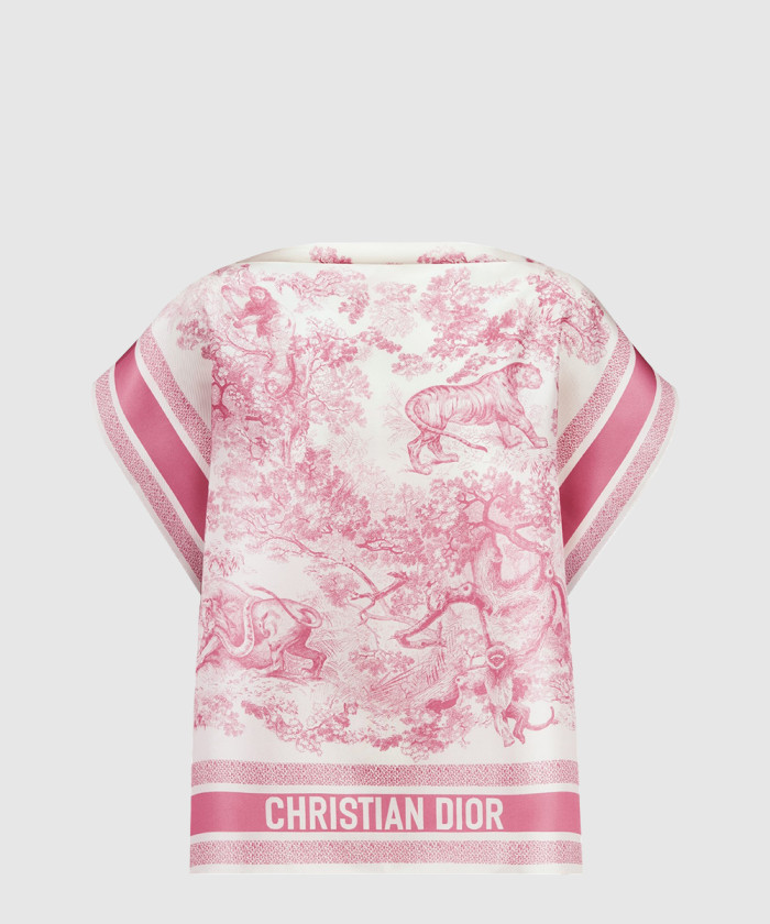 디올 Dioriviera Toile de Jouy Sauvage Dior 실크 탑 54JOU