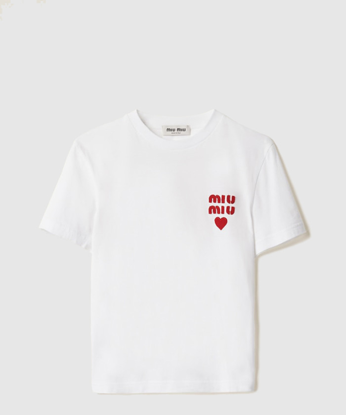미우미우 저지 코튼 티셔츠 MJN499