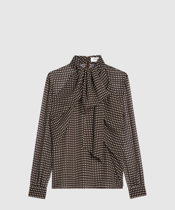 셀린느 라발리에르 블라우스 실크 조젯 RB01B0