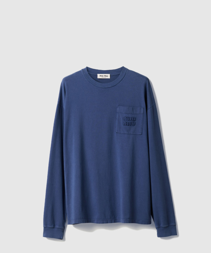 미우미우 롱 슬리브 후염 저지 티셔츠 MJL064