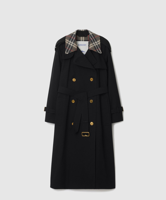 버버리 롱 체크 칼라 캐슬포드 트렌치코트 81136331