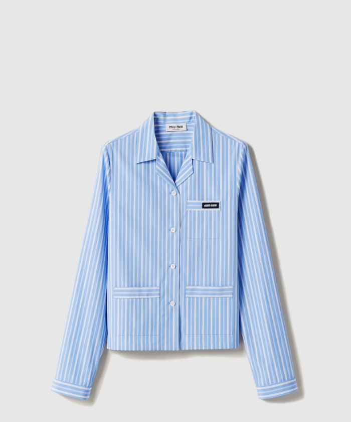 미우미우 스트라이프 포플린 파자마 셔츠 MK1888