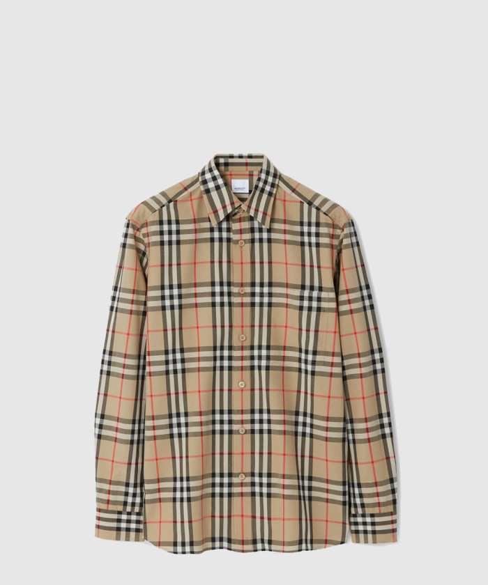 버버리 체크 코튼 셔츠 80705771