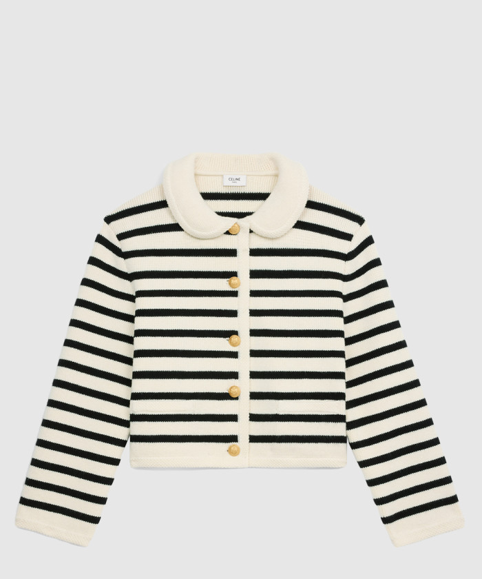 셀린느 스트라이프 울 카디건 재킷 RV09O5