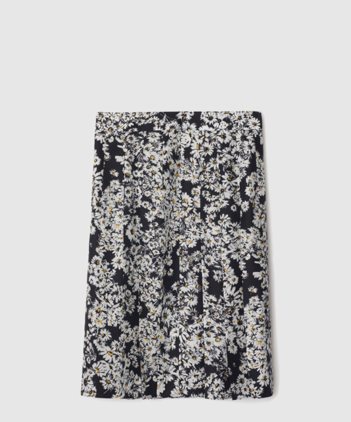 버버리 플리츠 데이지 실크 스커트 81050741