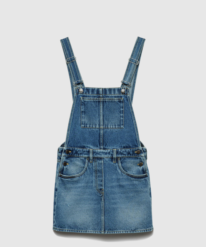 프라다 데님 빕 오버롤 미니드레스 GFA132