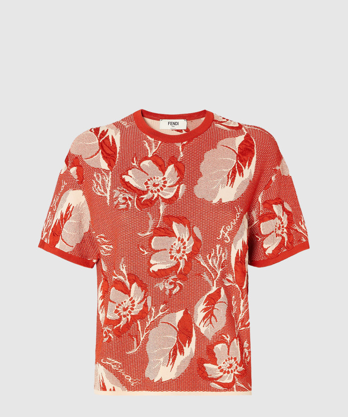 펜디 비스코스 자카드 티셔츠 FZXD52