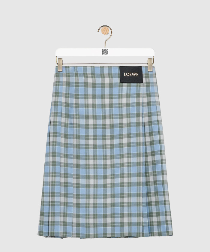 로에베 플리츠 스커트 울 혼방