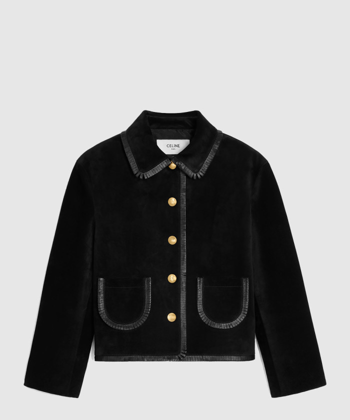 셀린느 스트레이트 블루종 재킷 스웨이드 RV0ML4