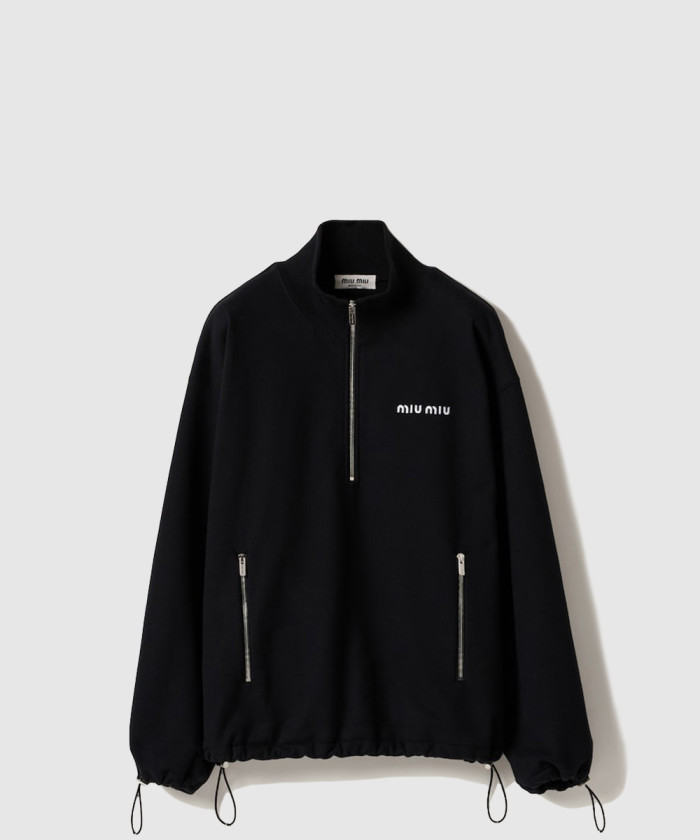 미우미우 코튼 플리스 지퍼 스웨트셔츠 MJL043
