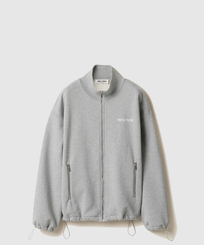 미우미우 코튼 프리스 지퍼 스웨트셔츠 MJL042