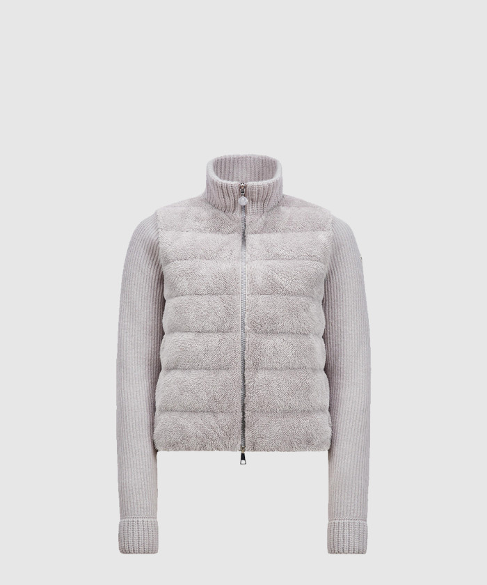 몽클레어 패딩 울 & 테디 집업 카디건