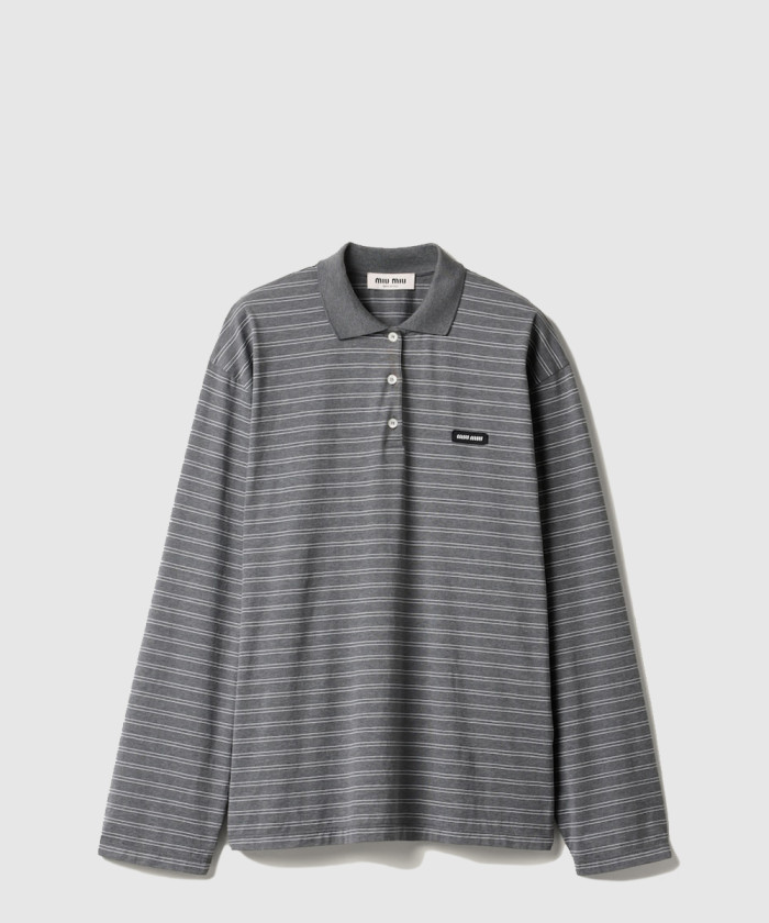 미우미우 코튼 저지 폴로 셔츠 MJL015