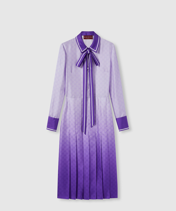 구찌 프린트 실크 드레스 835797