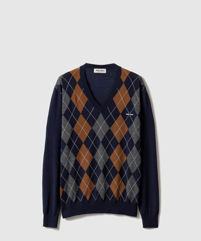 미우미우 브이넥 울 스웨터 MMLB67
