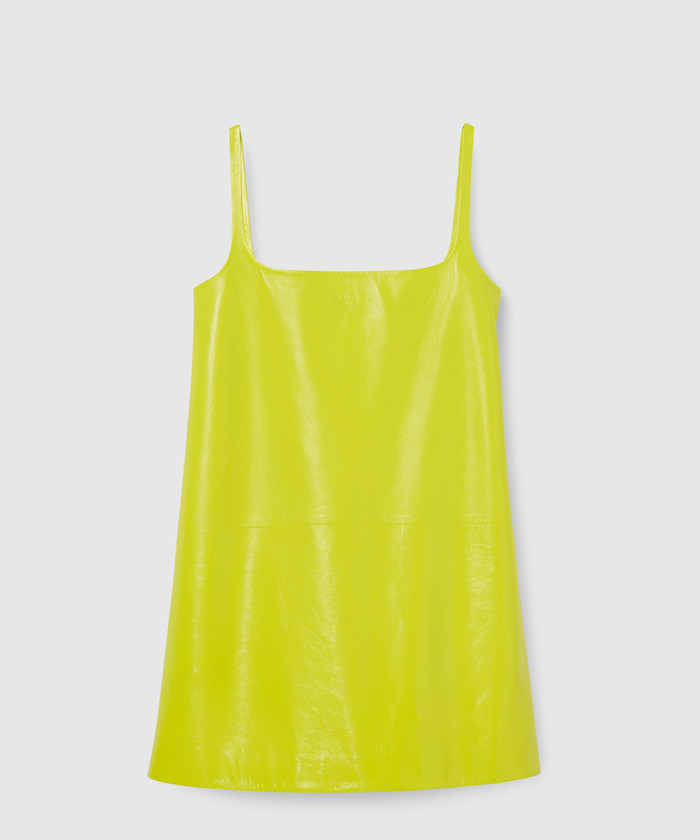 구찌 샤이니 레더 미니 A라인 드레스 829997