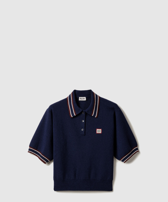 미우미우 울 및 캐시미어 폴로 스웨터 MMLA28