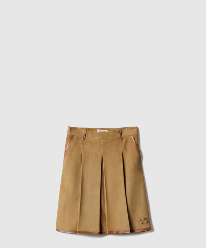 미우미우 플리츠 스웨이드 스커트 MPD814