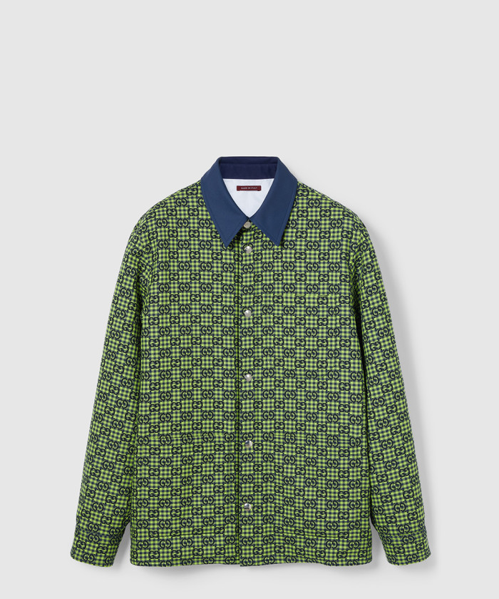 구찌 GG 체크 코튼 울 블렌드 재킷 ‎814007