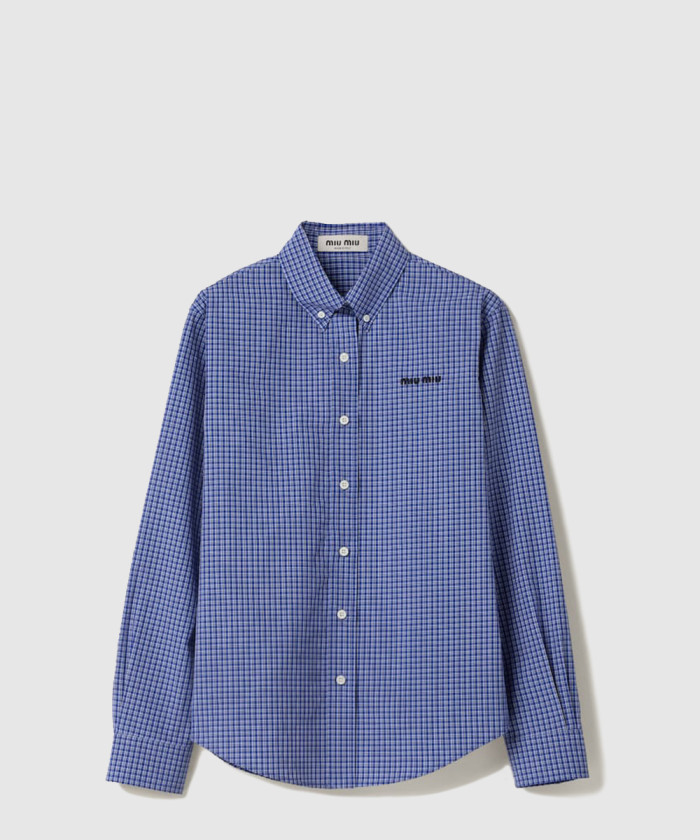 미우미우 체크 포플린 텍스처 셔츠 MK1920