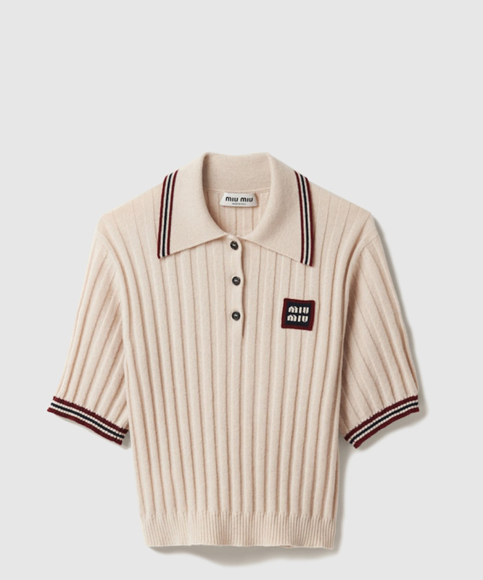 미우미우 캐시미어 니트 폴로 셔츠 MML878