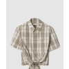 버버리 크롭 체크 코튼 셔츠 81092291