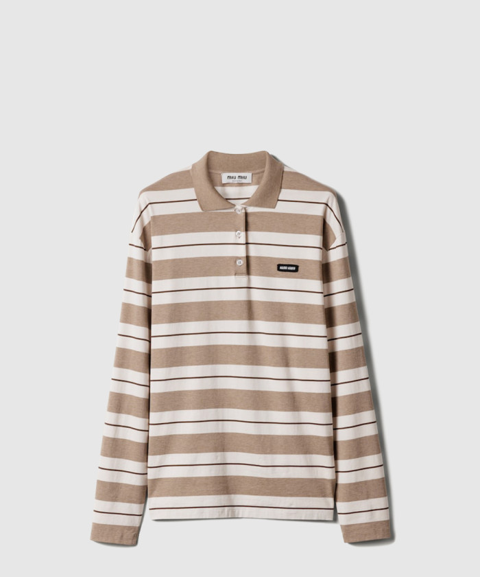 미우미우 코튼 저지 폴로 셔츠 MJL015