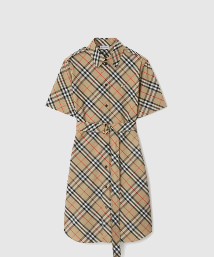 버버리 체크 코튼 셔츠 드레스 81117011