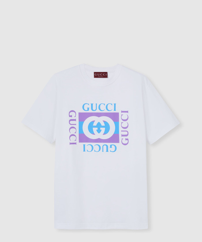 구찌 프린트 디테일의 코튼 저지 티셔츠 837959