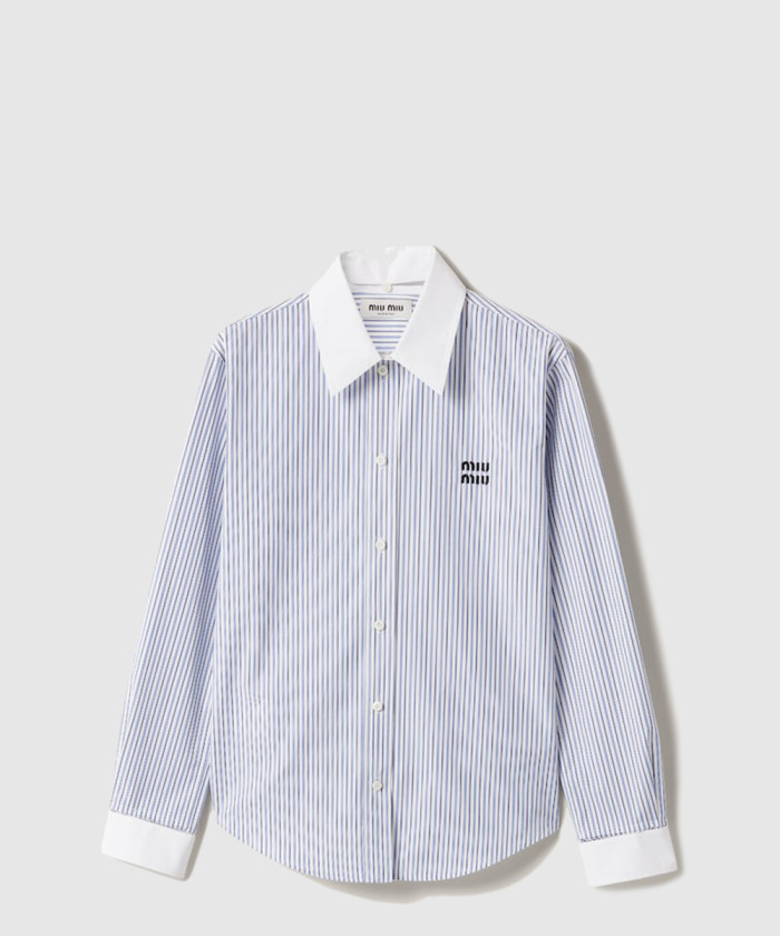 미우미우 스트라이프 포플린 셔츠 MK1972