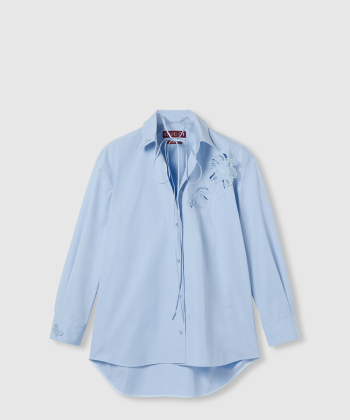 구찌 자수 코튼 포플린 셔츠 835799