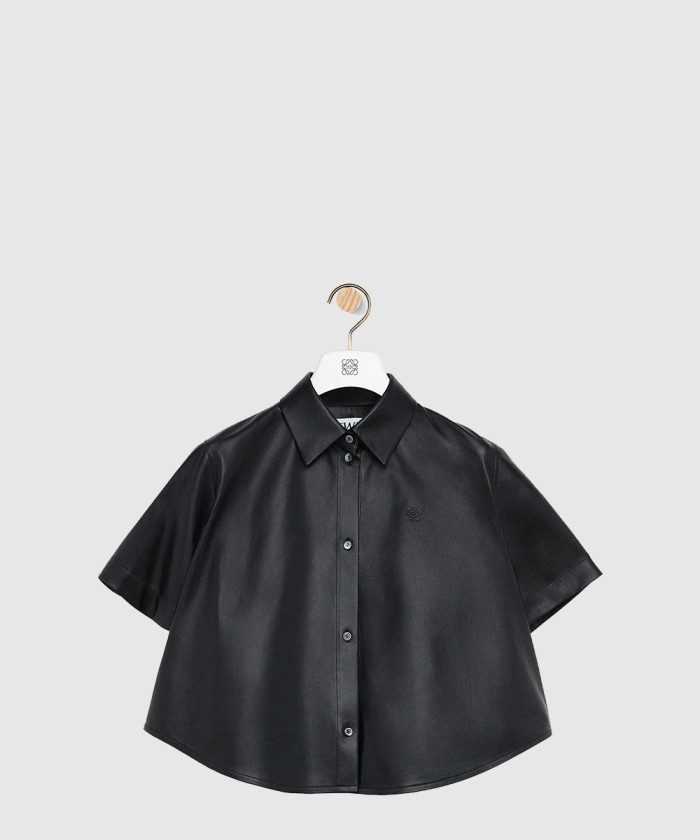 로에베 쇼트 슬리브 트라페즈 셔츠 나파 램스킨