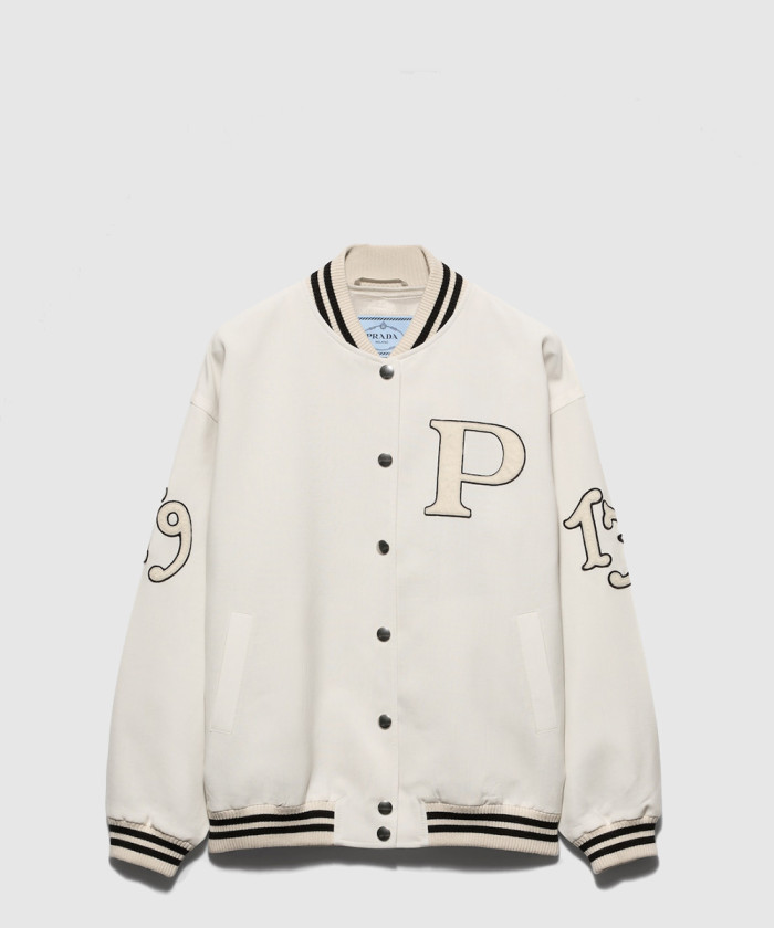 프라다 패치 장식 키드 모헤어 바머 재킷 P521PR