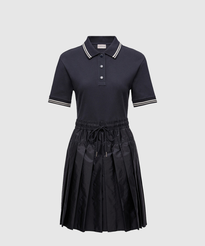 몽클레어 코튼 피케 폴로 셔츠 드레스