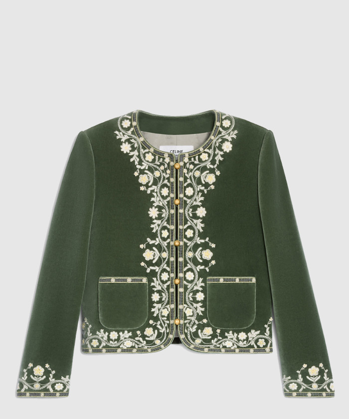 셀린느 자수 첼시 재킷 벨벳 RV0OI9