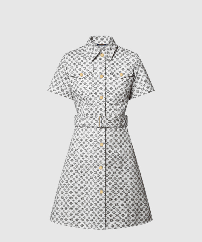 루이비통 블러리 모노그램 셔츠 드레스 1AHX00