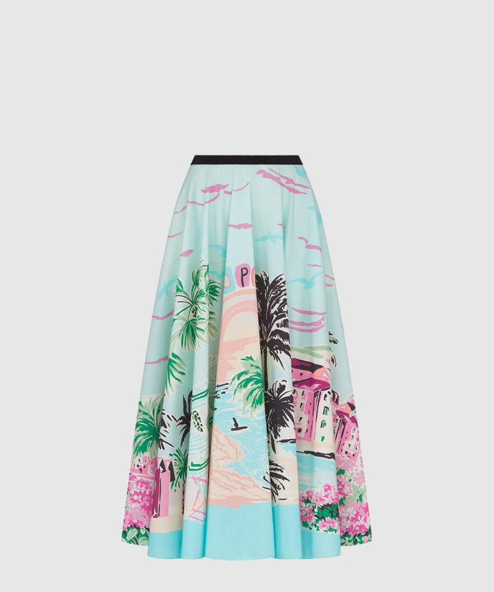 디올 Souvenir 미디 플레어 스커트 541J8