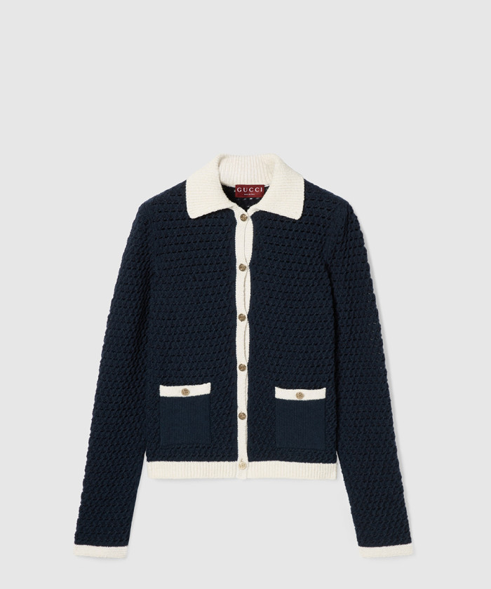 구찌 파인 크로셰 코튼 카디건 ‎836184