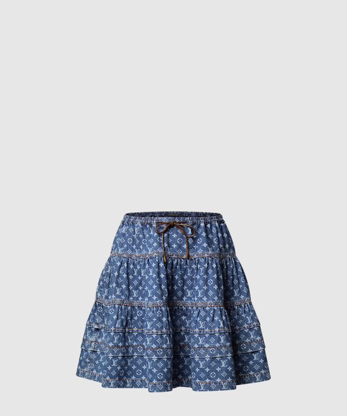 루이비통 MONOGRAM 데님 티어드 스커트 1AI199