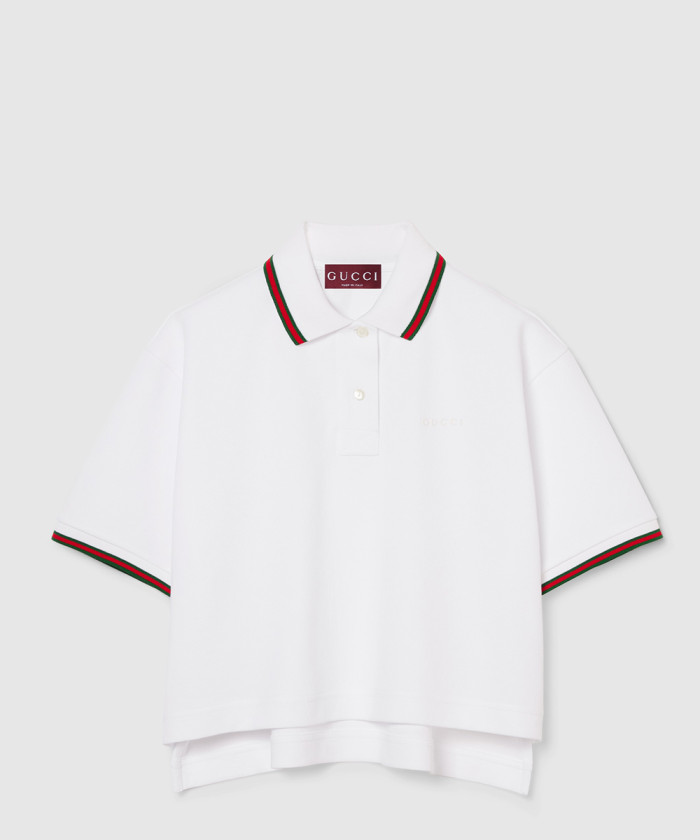 구찌 웨빙 피케 디테일의 폴로 셔츠 828203