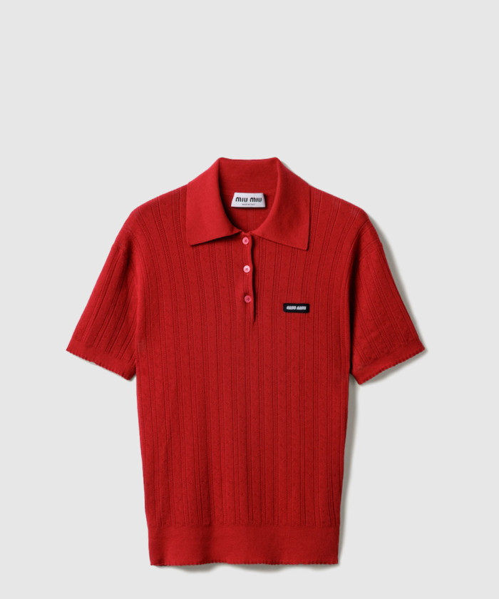 미우미우 캐시미어 및 실크 폴로 스웨터 MMLA39