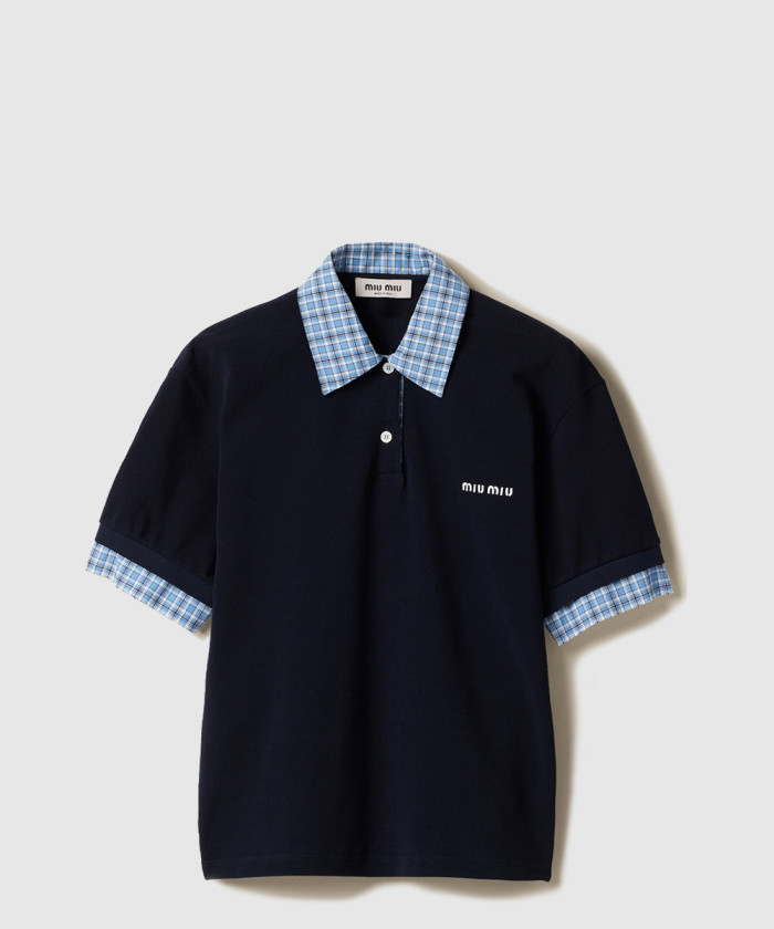 미우미우 피케 및 포플린 폴로 셔츠 MJN555