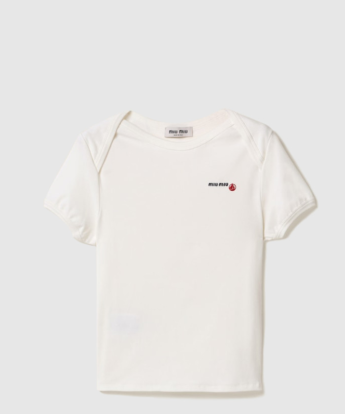 미우미우 Petit Bateau X Miu Miu 레귤러 스트레치 저지 티셔츠 MJN568