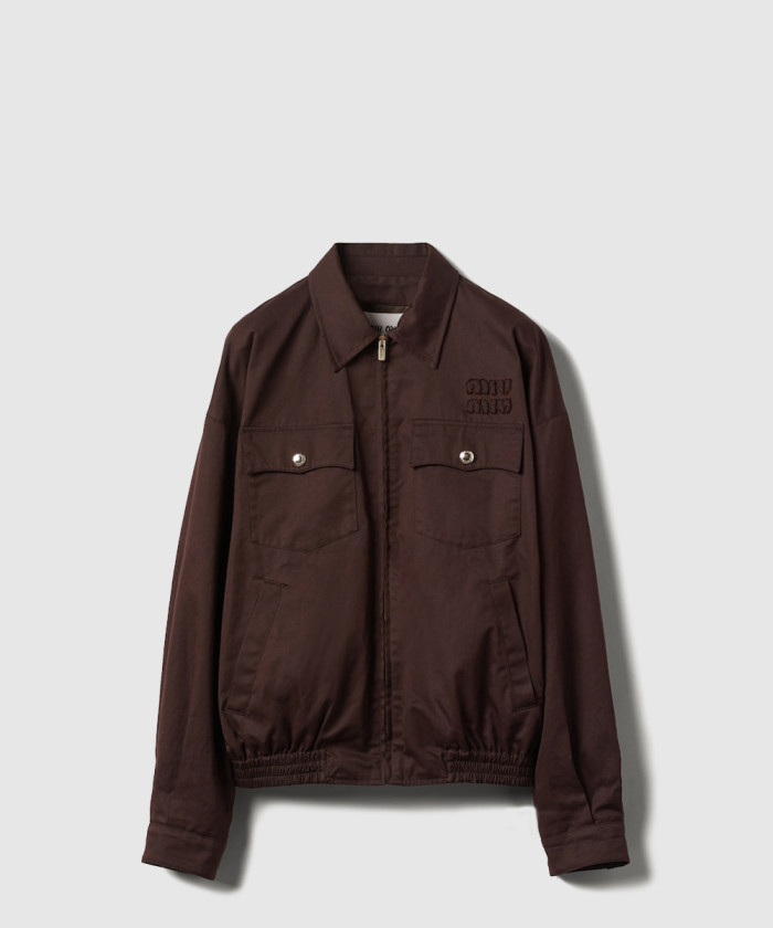 미우미우 워싱 개버딘 블루종 재킷 ML1053