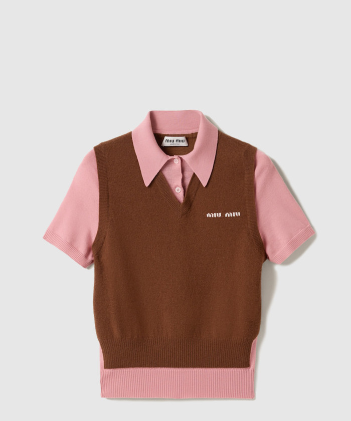 미우미우 캐시미어 울 폴로 스웨터 MMLA57
