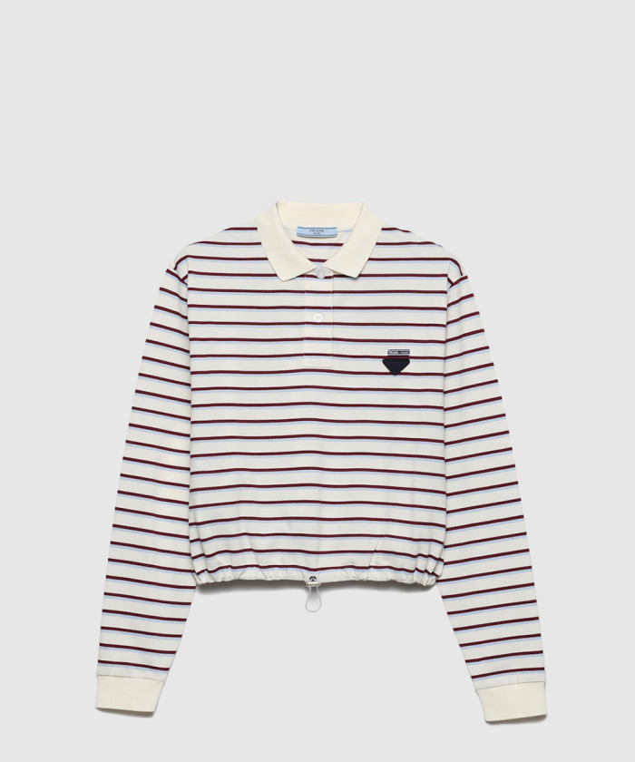 미우미우 스트라이프 피케 폴로 셔츠 39608