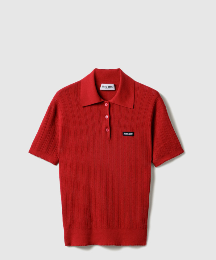 미우미우 캐시미어 실크 폴로 스웨터 MMLA39